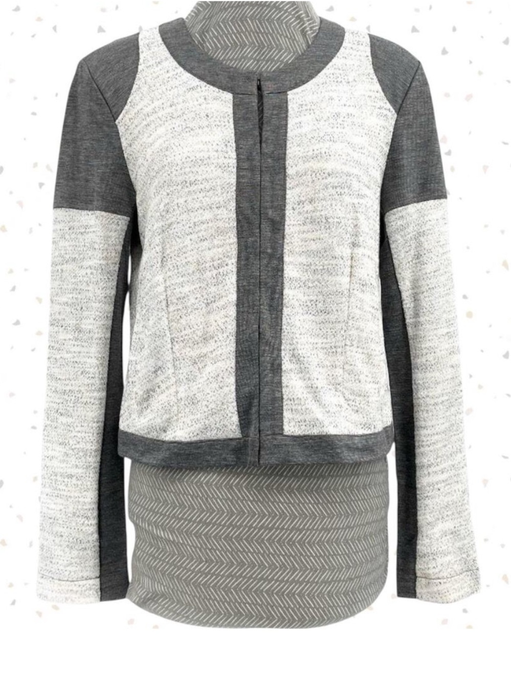 CAbi Jacket Gray Neutral Modern Style Office Fit Shoulder Pads Corpcore Size M
